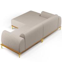 Sofá 3 Lugares Com Chaise De Estar Molino 245cm Bege C-107 - 2