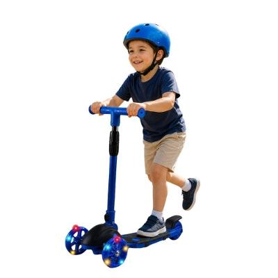 Patinete Infantil 3 Rodas com Luz LED Azul com Guidão Ajustável Azul 21CM