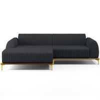 Sofá 4 Lugares Com Chaise Esquerdo 265cm Chumbo