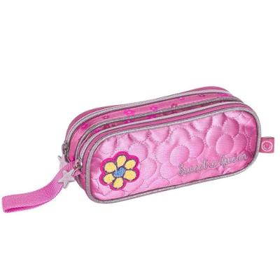 Estojo Clio Sweet Queen Duplo 2 Compartimentos Rosa Lilás Azul