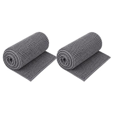 Conjunto de 2 Passadeiras Dallas Retangular 100% Poliéster com Base Antiderrapante para Banheiro