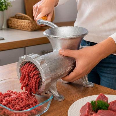 Moedor de Carne Manual Função Profissional Ferro Fundido Alimentos Diversos Cozinha Prata 32