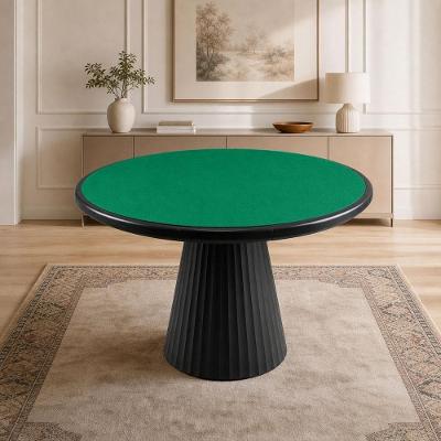 Mesa de Jogos Bellagio G02 4 Lugares Redonda MDF Preto Lyam Decor