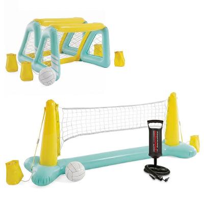 Kit Praia e Piscina com Volei e Traves de Polo Infláveis Verde Intex 239CM