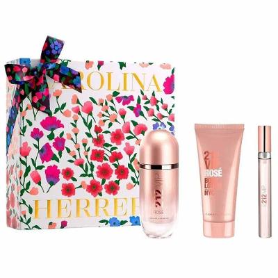 Kit Perfume Feminino 212 Vip Rosé EDP Floral 80ML + 100ML + 10ML Carolina Herrera
