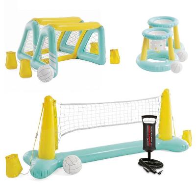 Kit Esporte Inflável 1 Vôlei + 2 Trave Polo + 2 Cesta Basquete com Bola Bivolt Intex