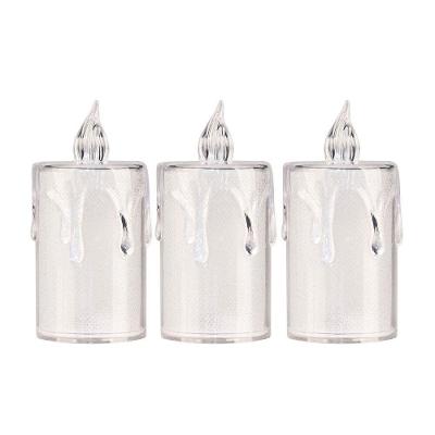 Vela Eletrônica Z1777 com LED Branco Quente em Cristal 7,7CM 3 Unidades Art Christmas