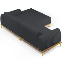 Sofá 4 Lugares Com Chaise Direito 255cm Chumbo - 2