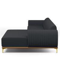 Sofá 4 Lugares Com Chaise Direito 255cm Chumbo - 3