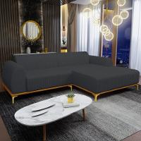 Sofá 4 Lugares Com Chaise Direito 255cm Chumbo - 7