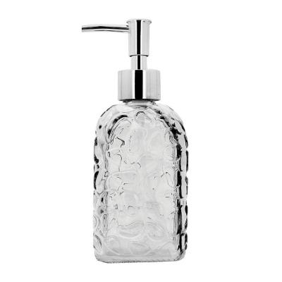 Saboneteira Clear Bolhas Porta Sabonete Líquido em Vidro com Bico Dosador Cromado Transparente