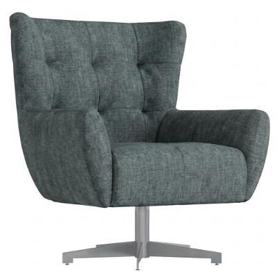 Poltrona Decorativa Malta Giratória Linho com Espuma D26 Bege Milani Movelaria
