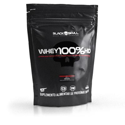 Whey Protein Black Skull Blend 100% HD Morango 900G Refil 25 Doses
