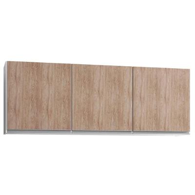 Armário Aéreo De Cozinha 150cm 3 Portas Argélia Branco/castanho - Lumil