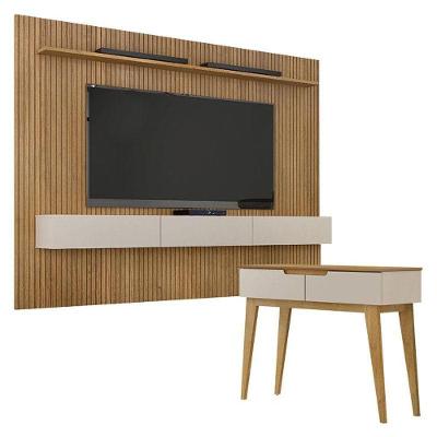 Home Suspenso Frisado Curitiba 224 E Aparador Bellíssima Cinamomo Off White - Valdemóveis