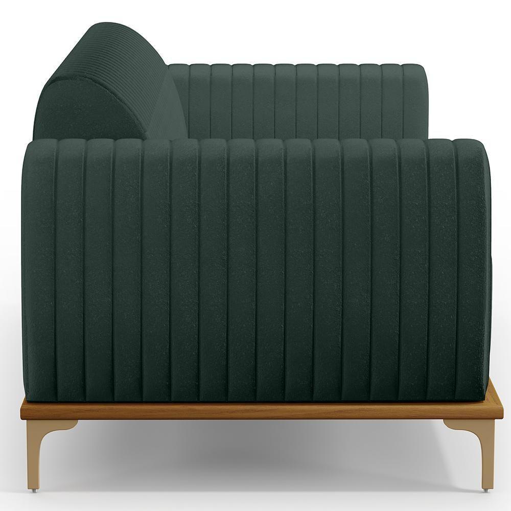 Sofá 2 Lugares Molino 150 Cm Pés D'ouro Verde Musgo C-117 - 3