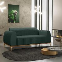 Sofá 2 Lugares Molino 150 Cm Pés D'ouro Verde Musgo C-117 - 7