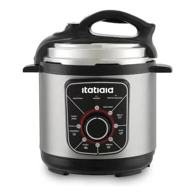 Panela de Pressao Eletrica Itatiaia Essencial Inox 5L 900W Segura Preto 220V