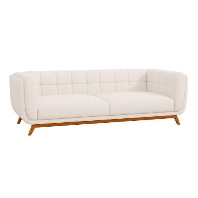 Sofá Coin 2 Lugares 180CM Off White Bouclé Nobre Estrutura Madeira Sallar Home