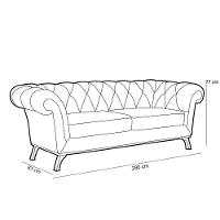 Sofá 4 Lugares Império 280 Cm Veludo Roxo Grape C-292