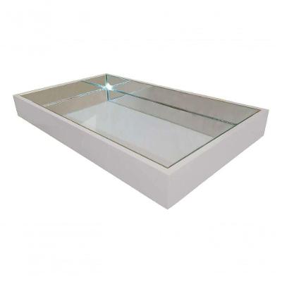 Bandeja Decorativa Laqueada com Espelho Design Diferenciado Off White Decoraper 38CM