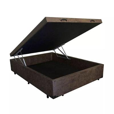 Cama Box com Baú Casal Homequeen Blindado Reforçado Suede Marrom