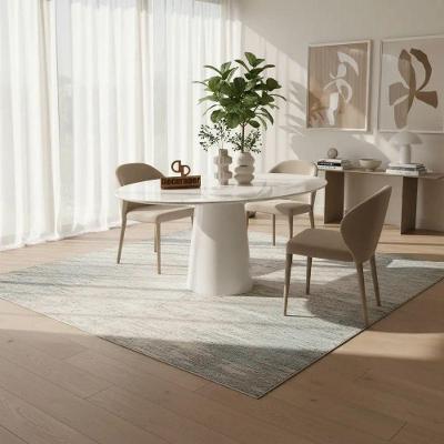 Mesa de Jantar Cone 6 Lugares Redonda Laqueada com Vidro 100CM Branco Decoraper