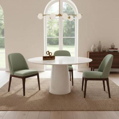 Mesa de Jantar Cone 6 Lugares Redonda com Vidro 120CM Branco Decoraper