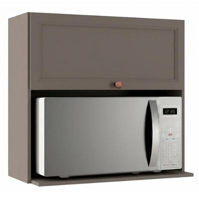 Armário Aéreo para Micro-ondas 12621P 80cm 1 Porta Basculante Cinza Poliman Móveis