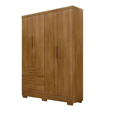 Guarda Roupa Solteiro Encant 4 Portas de Bater 3 Gavetas MDP Cumaru