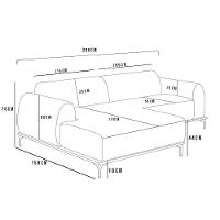 Sofá 5 Lugares Com Chaise Esquerdo Sala Estar 300cm Preto - 5