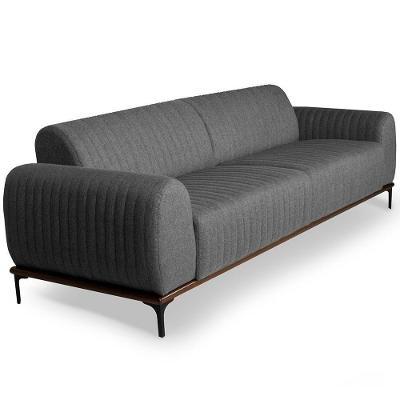 Sofá 3 Lugares Para Sala De Estar Molino 180 Cm Cinza C-416