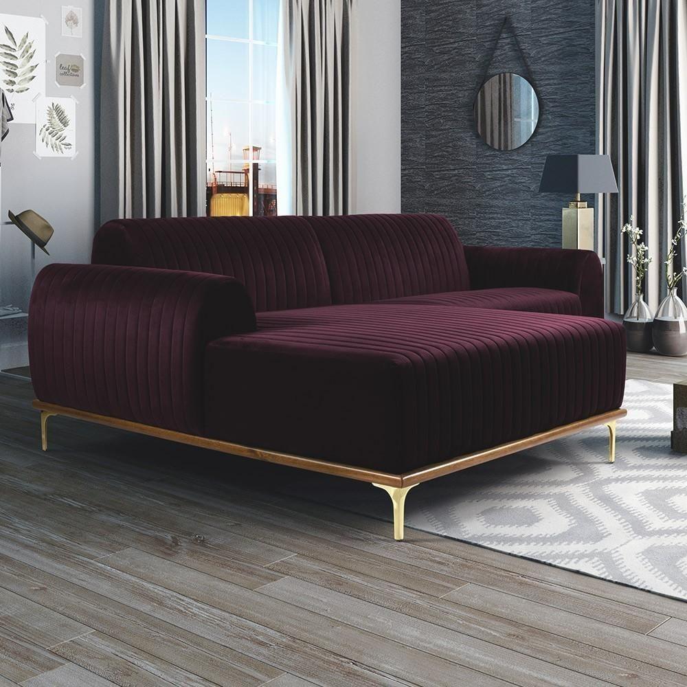 Sofá 6 Lugares Com Chaise Molino 350cm Roxo Grape C-292 - 6