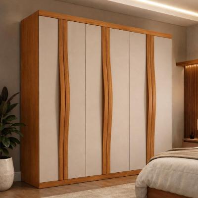 Guarda Roupa Casal CR35523 6 Portas de Bater 2 Gavetas MDF Laqueado Madeirado-off White Multimóveis
