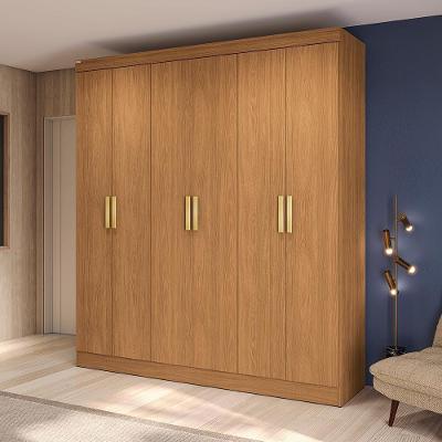 Guarda Roupa Casal R590-CN 6 Portas de Bater 2 Gavetas MDP Canela Kappesberg