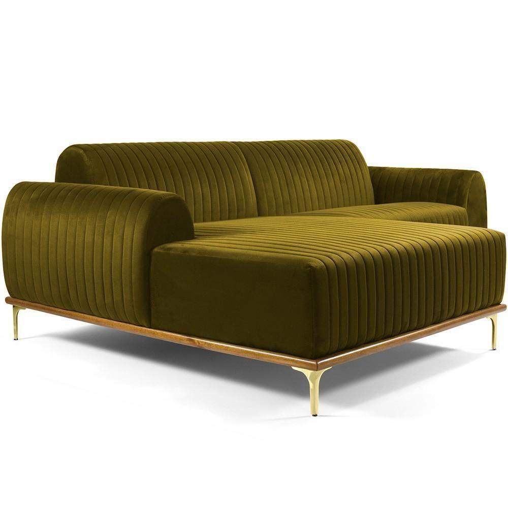 Sofá 6 Lugares Com Chaise Molino 350cm Mostarda C-260 - 1