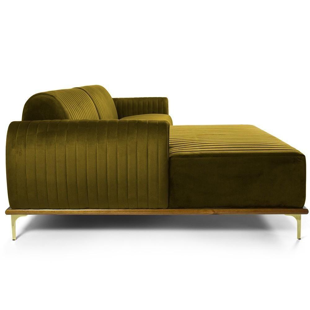 Sofá 6 Lugares Com Chaise Molino 350cm Mostarda C-260 - 2