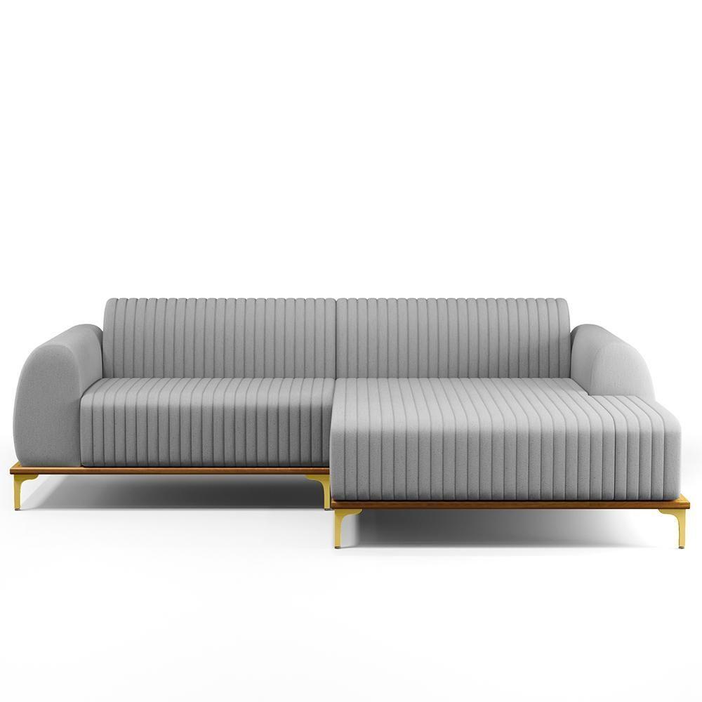 Sofá 6 Lugares Com Chaise De Estar Molino 350cm Cinza D-315 - 4