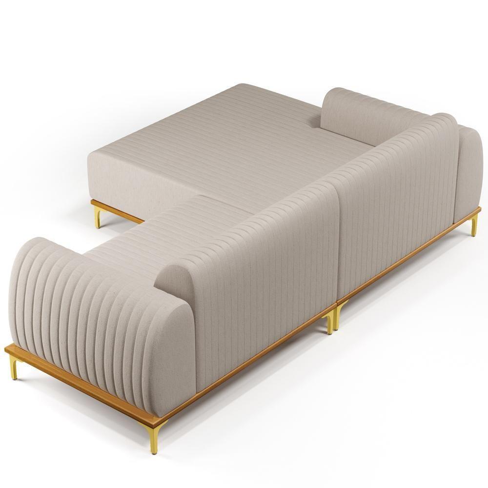 Sofá 6 Lugares Com Chaise De Estar Molino 350cm Bege C-107 - 2