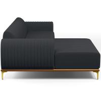 Sofá 6 Lugares Com Chaise Esquerdo 350cm Chumbo - 3