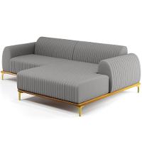 Sofá 5 Lugares Com Chaise Molino 320cm Cinza Escuro C-416 - 1