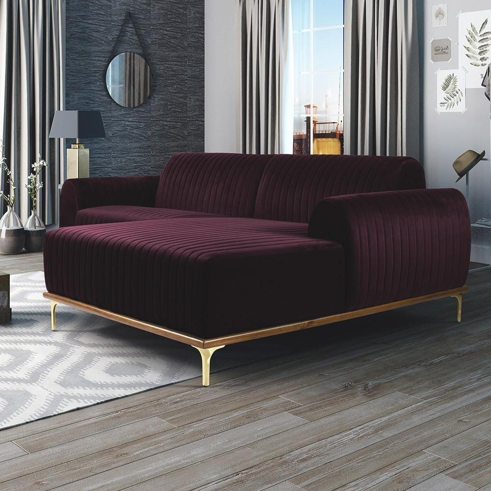 Sofá 6 Lugares Com Chaise Molino 350 Cm Roxo Grape C-292 - 6