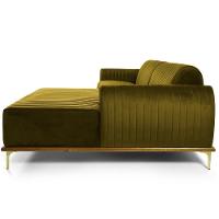 Sofá 6 Lugares Com Chaise Molino 350 Cm Mostarda C-260