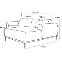Sofá 6 Lugares Com Chaise Molino 350 Cm Mostarda C-260 - 7