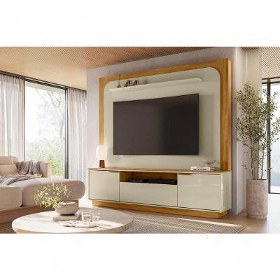 Painel Nilo para TV Até 75 Polegadas 200CM MDP Marrom Madetec Móveis