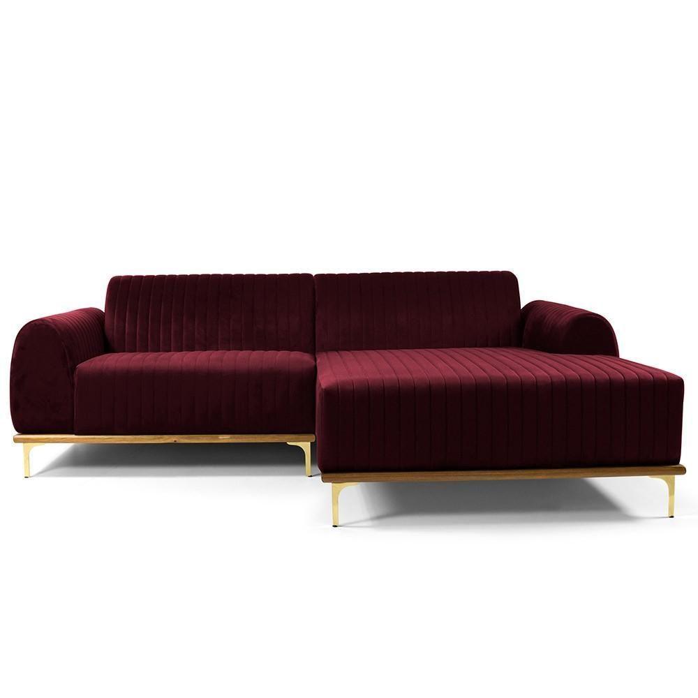 Sofá 6 Lugares Com Chaise Molino 350 Cm Marsala C-278 - 3