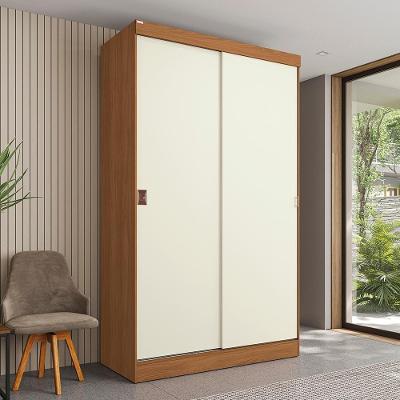 Guarda Roupa Casal R588-CNOW 2 Portas de Correr 2 Gavetas MDP Canela-Off-white Kappesberg