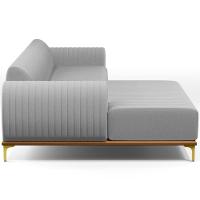 Sofá 6 Lugares Com Chaise Esquerdo 350cm Cinza - 3