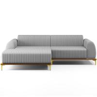 Sofá 6 Lugares Com Chaise Esquerdo 350cm Cinza - 6