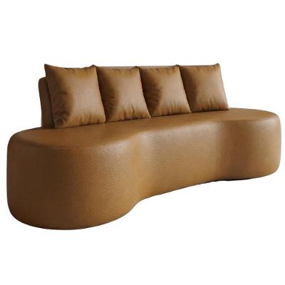 Sofá Ibiza 3 Lugares Orgânico 210cm Caramelo Corino Dmonegatto